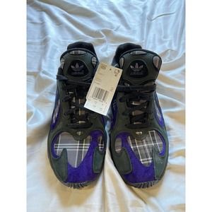 NEW Adidas Yung-1 Purple Plaid EF3965 Size 7